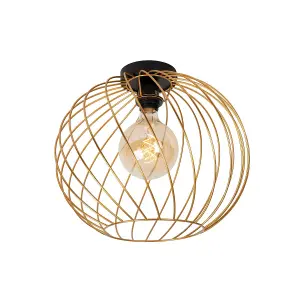 Lucide Danza Classic Flush Ceiling Light 40cm - 1xE27 - Matt Gold, Brass