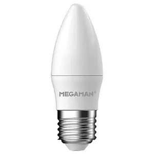 Energy-Efficient Megaman LED E27 Opal Candle 4.9W Cool White Light Bulb