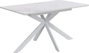 Varden White Ceramic Extending Dining Table 8-10 Seater Modern - Daals - Dining Tables