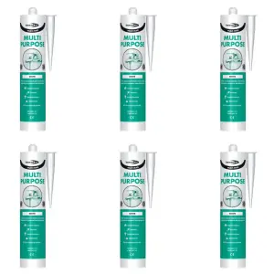 Bond It Multi-Mate GP Multi Purpose Silicone Sealant EU3 Black  BDMBL(N) (Pack of 6)