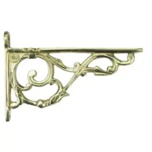 Castelion Single Large Brass Bathroom Shelf Bracket