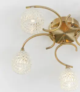 Anson Lighting Georgia 5lt Ceiling Light in  Antique brass plate & clear glass