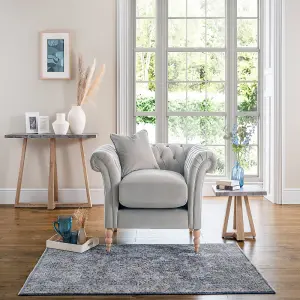 Sofas Express Tulip Chalk Grey Velvet Armchair