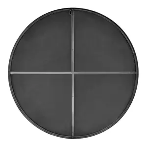 Alcantera Round Metal Frame Wall Mirror Simple and Elegant Modern Design Black / 80cm H x 80cm W