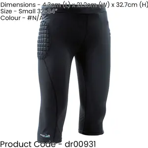 ADULT 32-34 Inch Padded Goal-Keeping 3/4 Length Trousers - EVA Leg Pants Bottoms