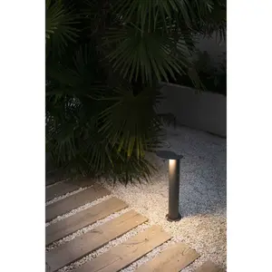 Luminosa Lotus Outdoor LED Dark Grey Bollard Lamp 18W 3000K IP65