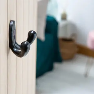 Hammer & Tongs - Double Coat Hook - W70mm x H50mm - Raw