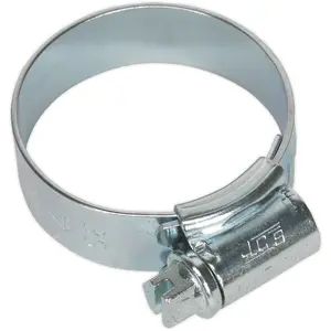 20 PACK Zinc Plated Hose Clip - 25 to 35mm Diameter - External Pressed Threads