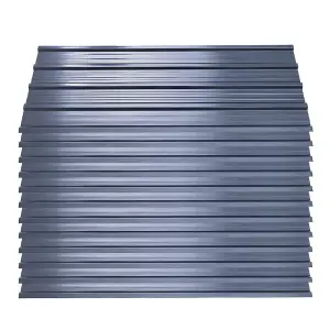 Set of 12 Metal Corrugated Roofing Sheet for Garden Storage Shed Light Black L 115 cm x W 45 cm x T 0.27 mm