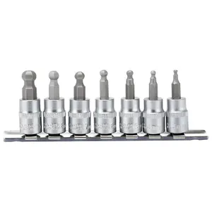 Draper Ball-end Hex. Socket Bit Set, 3/8" Sq. Dr., 48mm (7 Piece) 16296