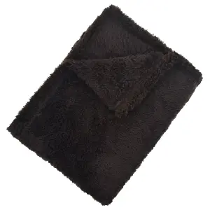 EHC Teddy Super Soft Fleece Throw Thermal Sofa Blanket 130 x 170 cm - Chocolate