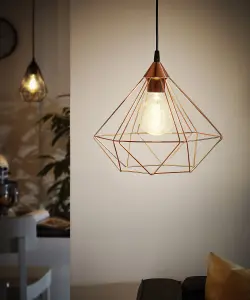 Hanging Ceiling Pendant Light Copper Wire Cage 1x E27 Hallway Feature Lamp