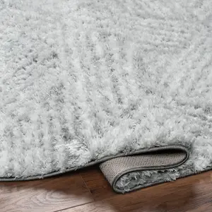 ALLIE Round Modern Shaggy Area Rug 160 x 160 cm