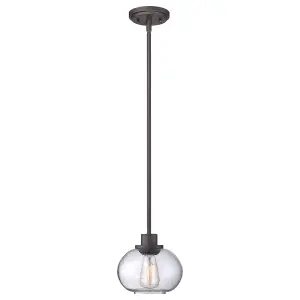 1 Bulb Ceiling Pendant Light Fitting Old Bronze LED E27 60W Bulb