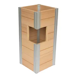 Winawood Wood Effect Pillar Planter -  New Teak