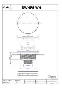 McAlpine SWHF5-WH High Flow Shower Waste 110mm White Plastic Plain Cover Flange x 56mm Tail