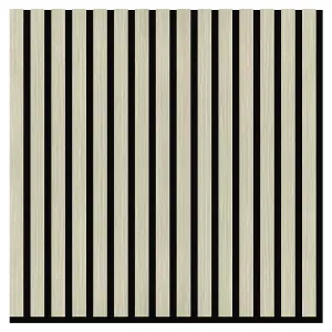 Urban Textures Silver Pear Square Acoustic Wall Panel Sound Absorbing Decorative Wooden Slat Wall Panel 600mm x 600mm x 21mm