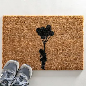 Flying Balloon Girl Doormat - Regular 60x40cm