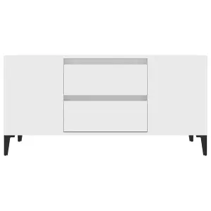 Berkfield TV Cabinet White 102x44.5x50 cm Engineered Wood