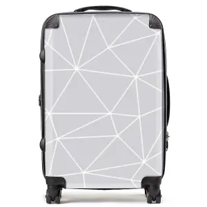 Geometric Triangle Pattern Suitcase - Medium