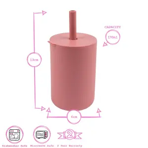 Tiny Dining - Baby Silicone Training Cup - 170ml  - Dusty Rose