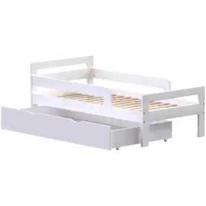 Junior Vida Taurus White Toddler Bed With Underbed Drawer Storage, 140 x 70cm