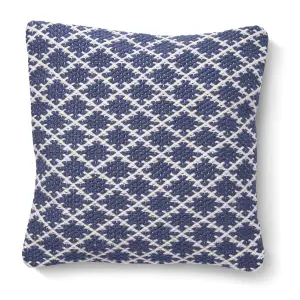 Woven Indoor Outdoor Washable Trellis Cosy Cushion Navy - 45cm x 45cm