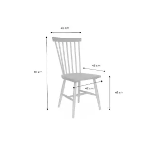 sweeek. Pair of wooden dining chairs Romie White 50.8x44.2x90 cm