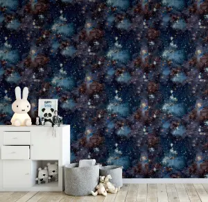 Stardust Charcoal/Blue Wallpaper