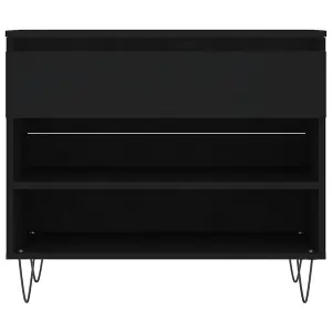 Berkfield Shoe Cabinet Black 70x36x60 cm Engineered Wood