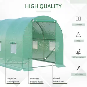 Outsunny Greenhouse Polytunnel Walk-in Flower Plant Steel 4 x 2 M Outdoor