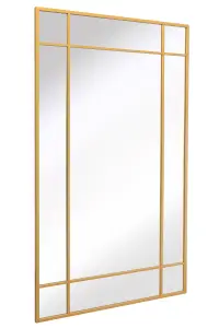 MirrorOutlet - The Genestra - Gold Contemporary Wall & Leaner Garden Mirror 79"x 47" (200  x 120 cm)