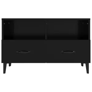 Berkfield TV Cabinet Black 80x36x50 cm Engineered Wood