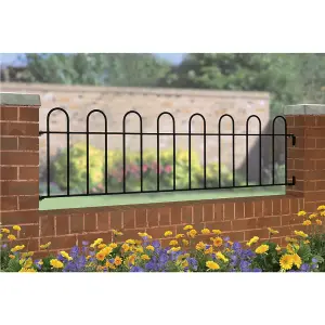 COURA Metal Hoop Top Garden Railing Panel 1830mm GAP x 490mm High CRZP03