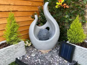 Abstract Flame Contemporary Solar Water Feature