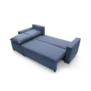 Oslo Reversible Corner Sofa Bed in Dark Blue