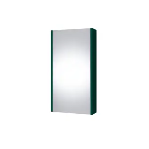 Bathroom Mirror Cabinet Washroom Cupboard Dark Green Slim 400mm Wall Storage Unit Avir