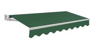 Primrose Awnings 3.0m x 2.5m Retractable Manual No Torsion Bar Green Awning Outdoor Patio Canopy