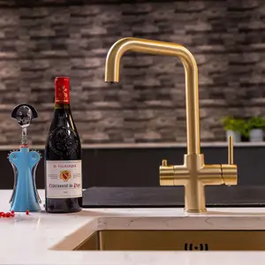 flode Kyld 4 in 1 Instant Boiling & Cold Water Tap with Filtered Chilled Water Brushed Gold Finish