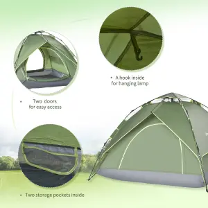 Outsunny 2 Man Pop Up Tent Camping Festival Hiking Family Travel Shelter