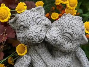 Cute 'Dragon Lovers' Small Garden Ornament