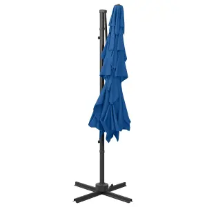 Berkfield 4-Tier Parasol with Aluminium Pole Azure Blue 250x250 cm