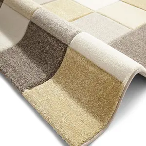 Beige/Yellow Geometric Modern Handmade Easy to Clean Rug for Living Room Bedroom and Dining Room-200cm X 290cm