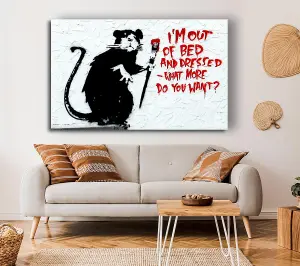 Im Out Of Bed And Dressed What More Do You Want Rat Canvas Print Wall Art - Medium 20 x 32 Inches