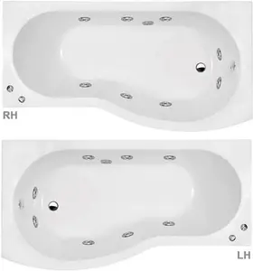 Laguna Whirlpool Spa 8 Jet B-Shaped Shower Bath With Screen + Panel Left Hand Option