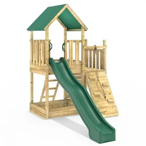 Rebo Modular Wooden Climbing Frame Adventure Playset - M3 plus Ramp