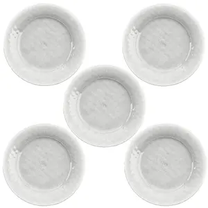 Purely Home Potters Reactive Glaze White Melamine Dinner Plates - Set of 5