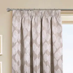 Home Curtains Halo Lined 65w x 84d" (165x213cm) Natural Pencil Pleat Door Curtain (1)