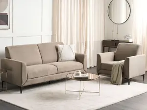 3 Seater Fabric Sofa Taupe FENES