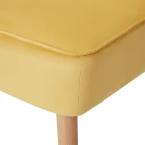 Zorita Yellow Velvet effect Occasional chair (H)830mm (W)650mm (D)71.5mm